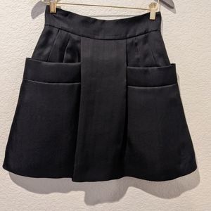 CHLOE 38 black pocket box pleated skirt